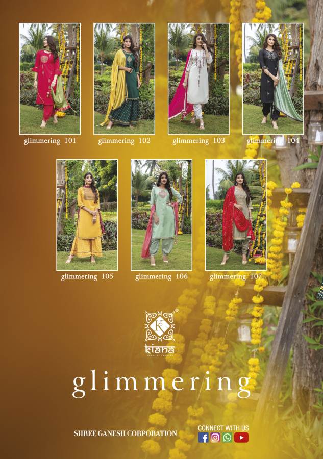 Kiana Glimmering Maslin Designer Festive Wear Ready Made Dress Collection